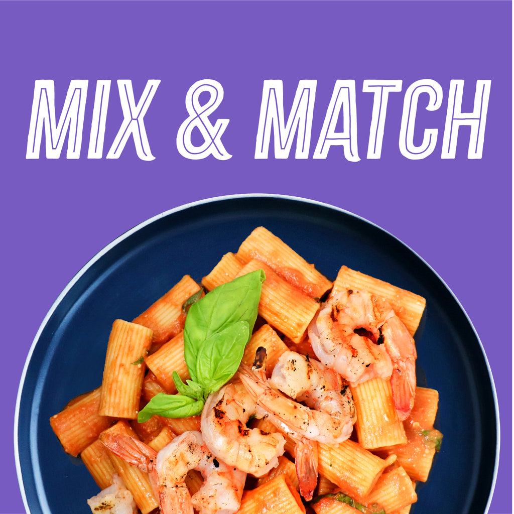Mix&Match Meal Plan. Rigatoni in Rose Sauce with Tiger Shrimp.